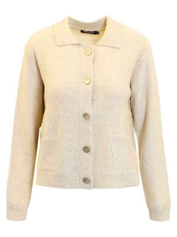 Helga kremhvit cardigan med glitter