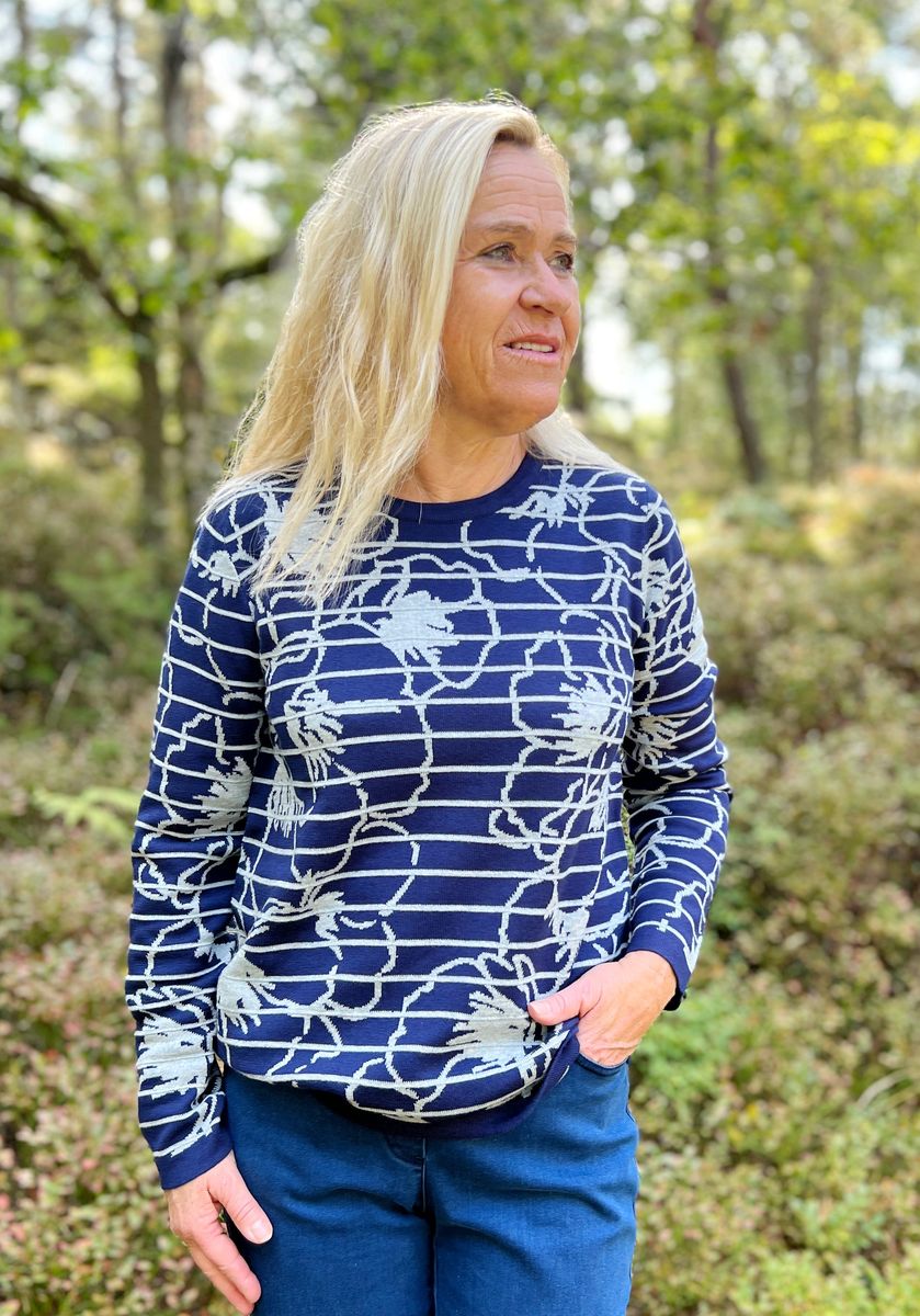 Nelly genser blå flora