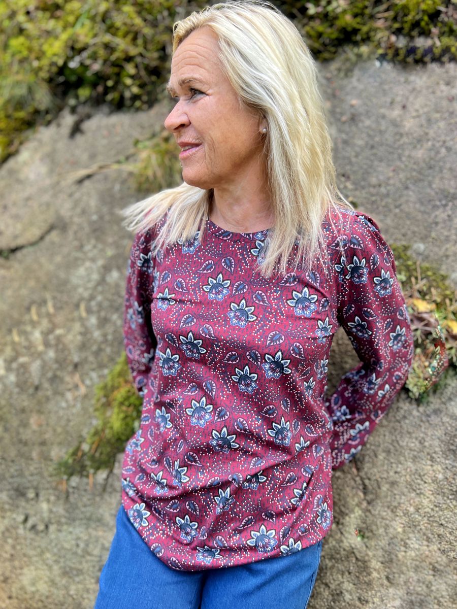 Aud topp burgunder blomst
