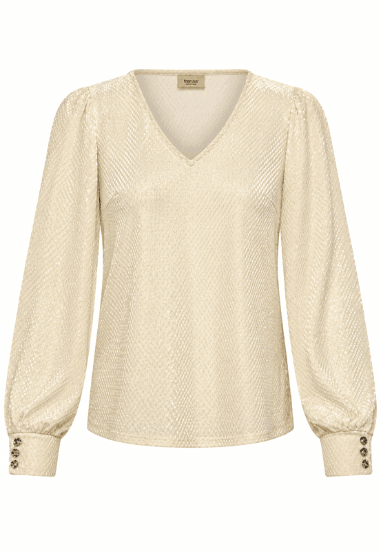 Katti blusetopp kremhvit glitter