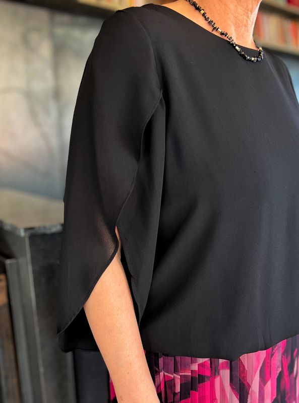 Kjersti chiffon bluse svart