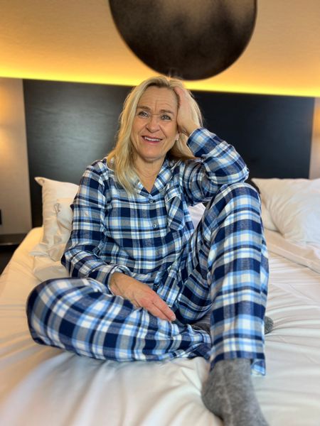 Hovedbilde Edel flanellpyjamas rutet blå