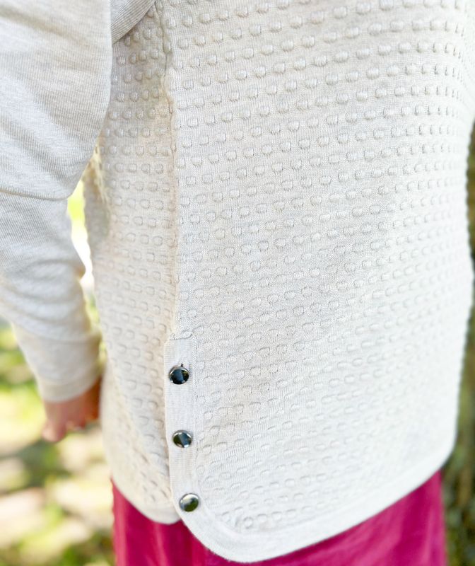 Gry strikkegenser beige melange