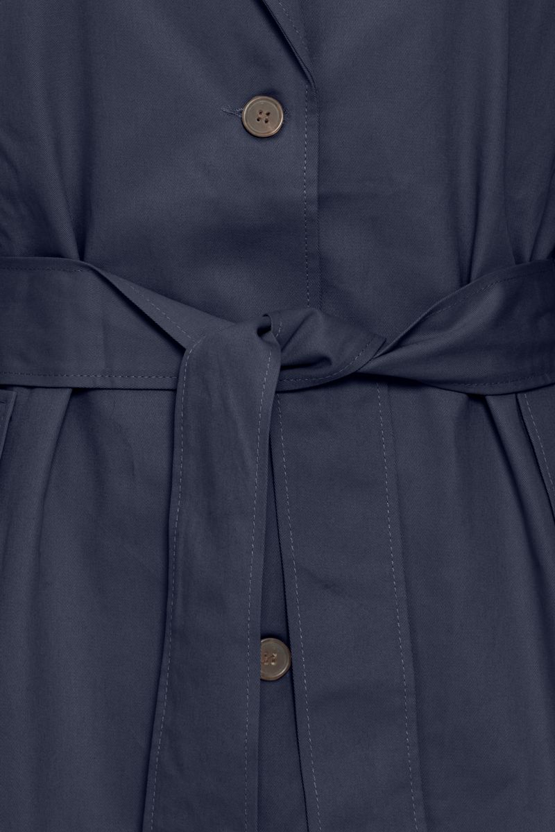 Fransa mørk blå trenchcoat