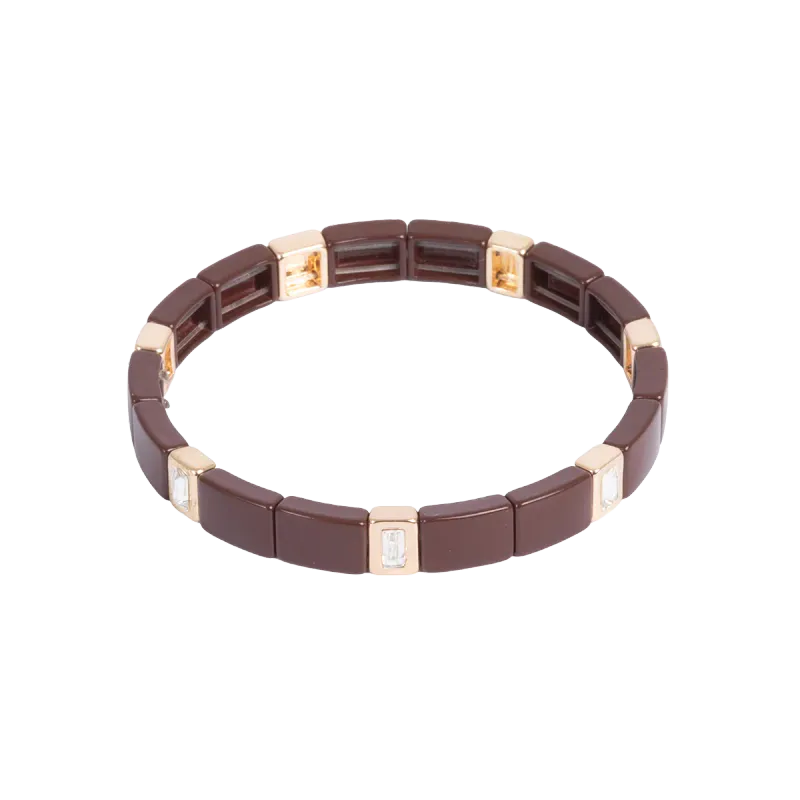 Emaljert armbånd chocolat brown