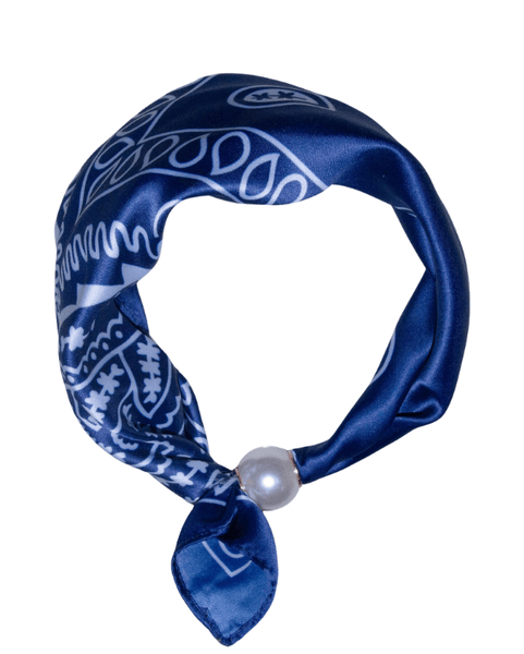 Hovedbilde Skjerf med perle marineblå
