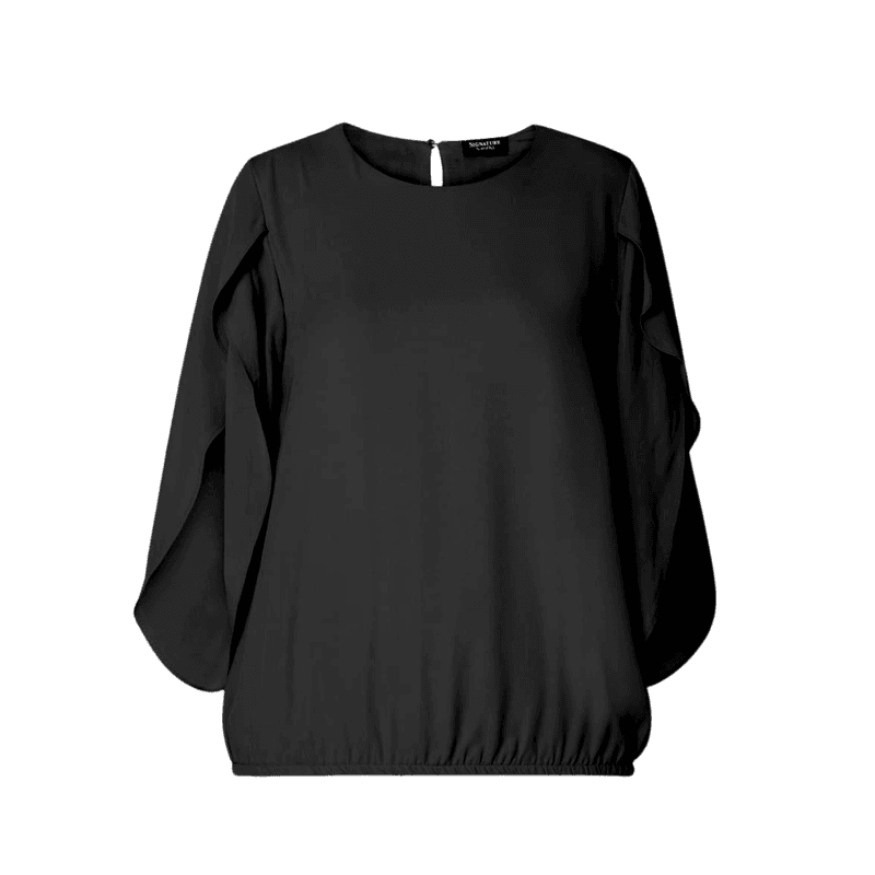 Kjersti chiffon bluse svart