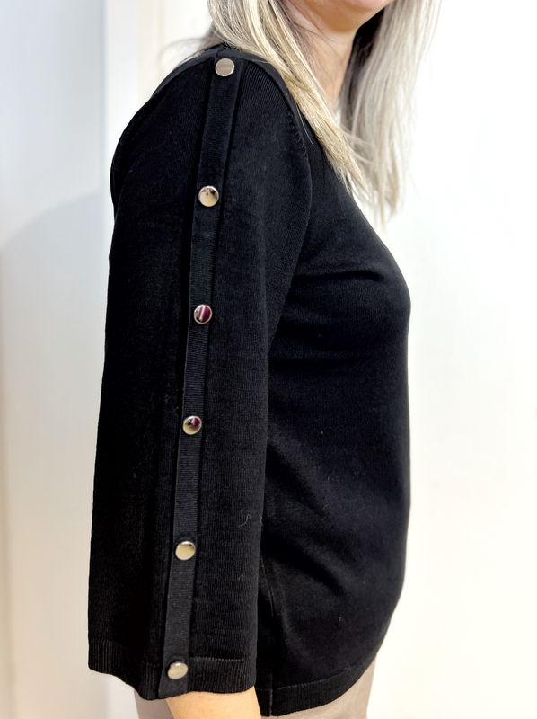 Kjersti genser med knapper svart