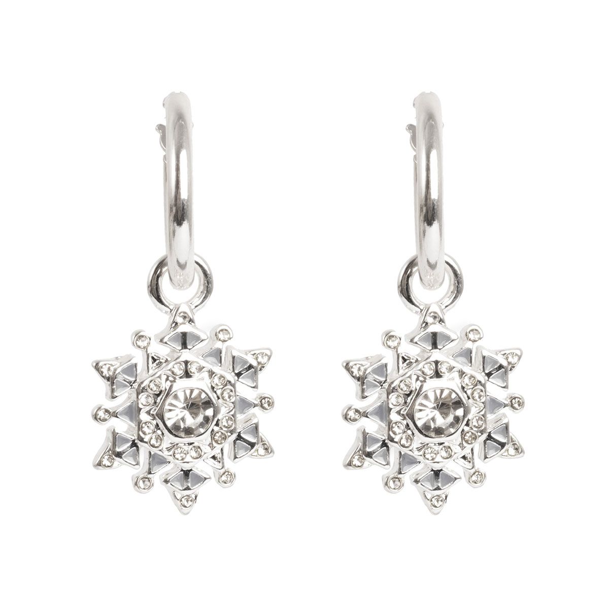 Øreringer m/ charm, snowflake sølv
