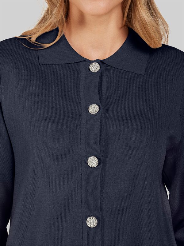 Sølvi lang cardigan marine