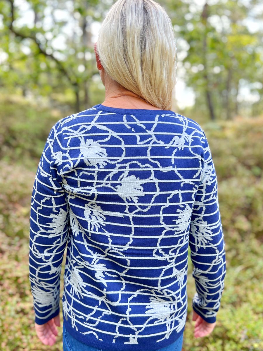 Nelly genser blå flora