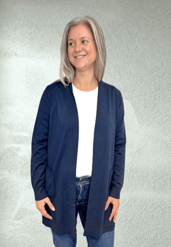 Amalie strikkejakke mørk blå