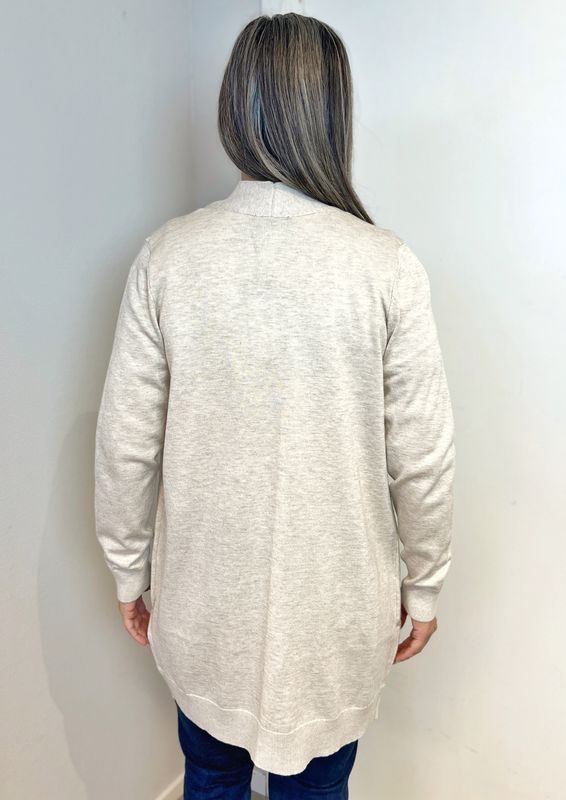 Amalie strikkejakke beige melert