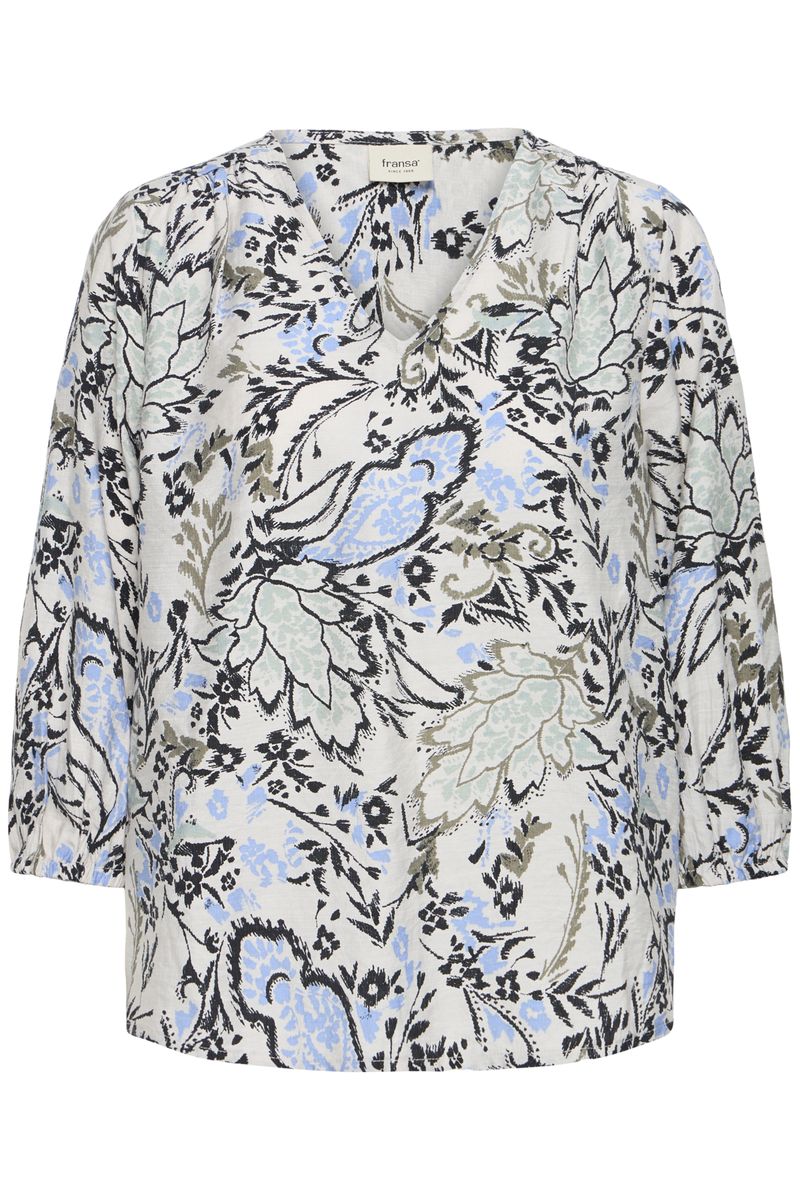Irene bluse lys blå paisley