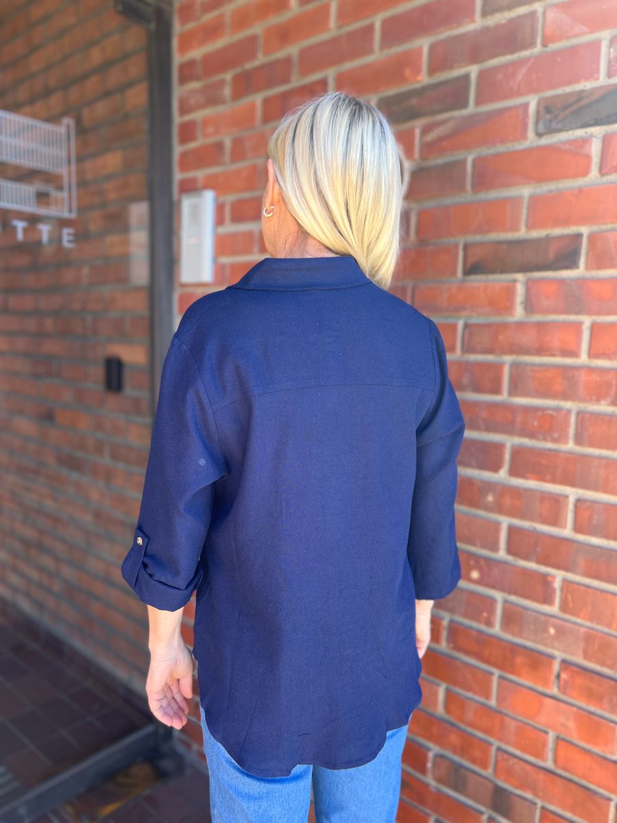 Inger lin-skjorte marineblå