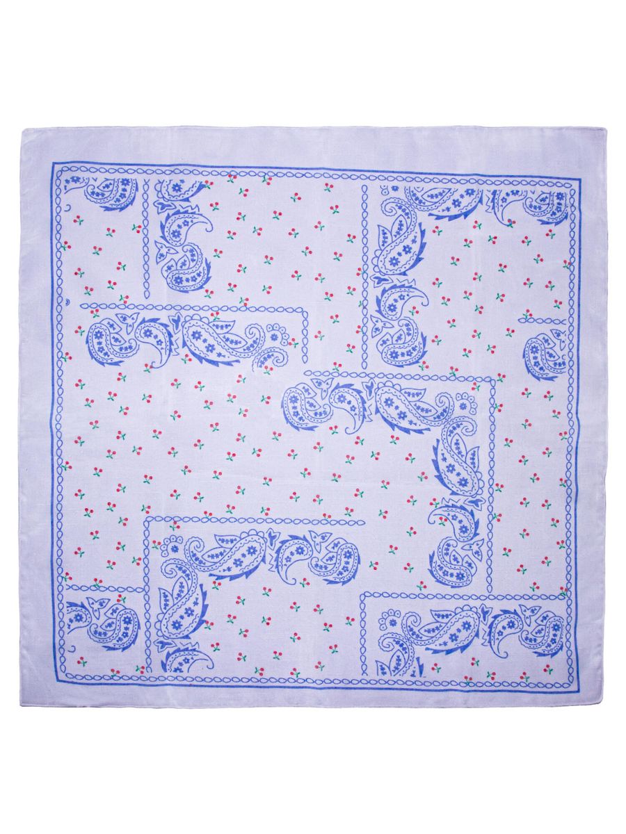 Bomullsskjerf m/kirsebær blå