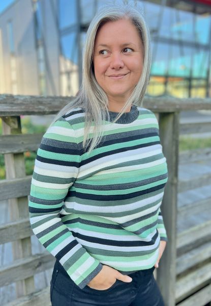 Hovedbilde Kristin genser grønn struktur