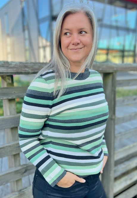Hovedbilde Kristin genser grønn struktur