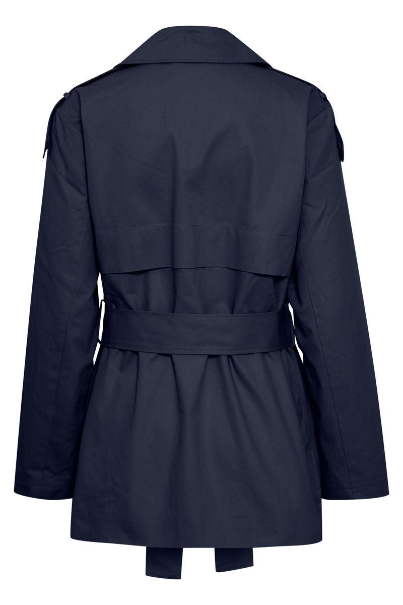 Fransa mørk blå trenchcoat