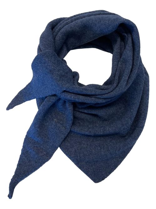 Hovedbilde Trekant-skjerf m/ull jeansblå