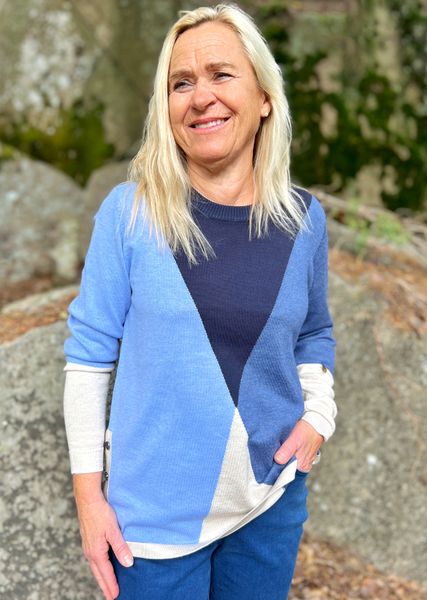 Hovedbilde Gry genser diagonal blå
