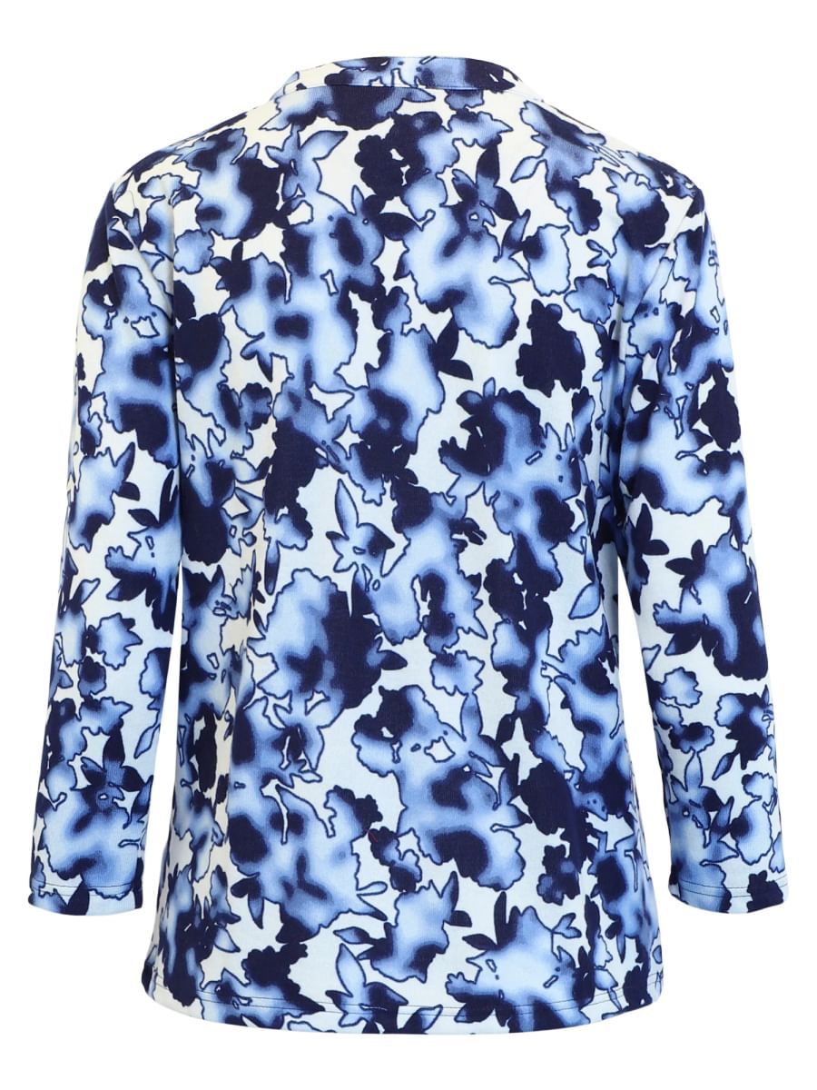 Lisen tynn fleece genser blå blomst