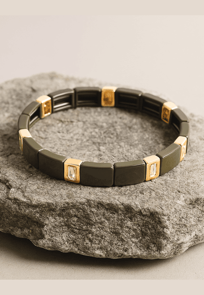 Hovedbilde Emaljert armbånd oliven/gull