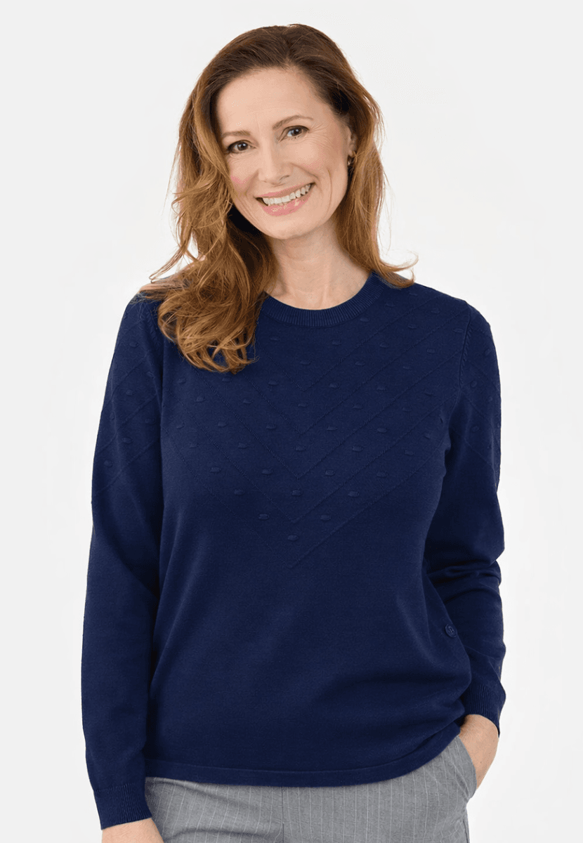Tonje genser navy blue marble