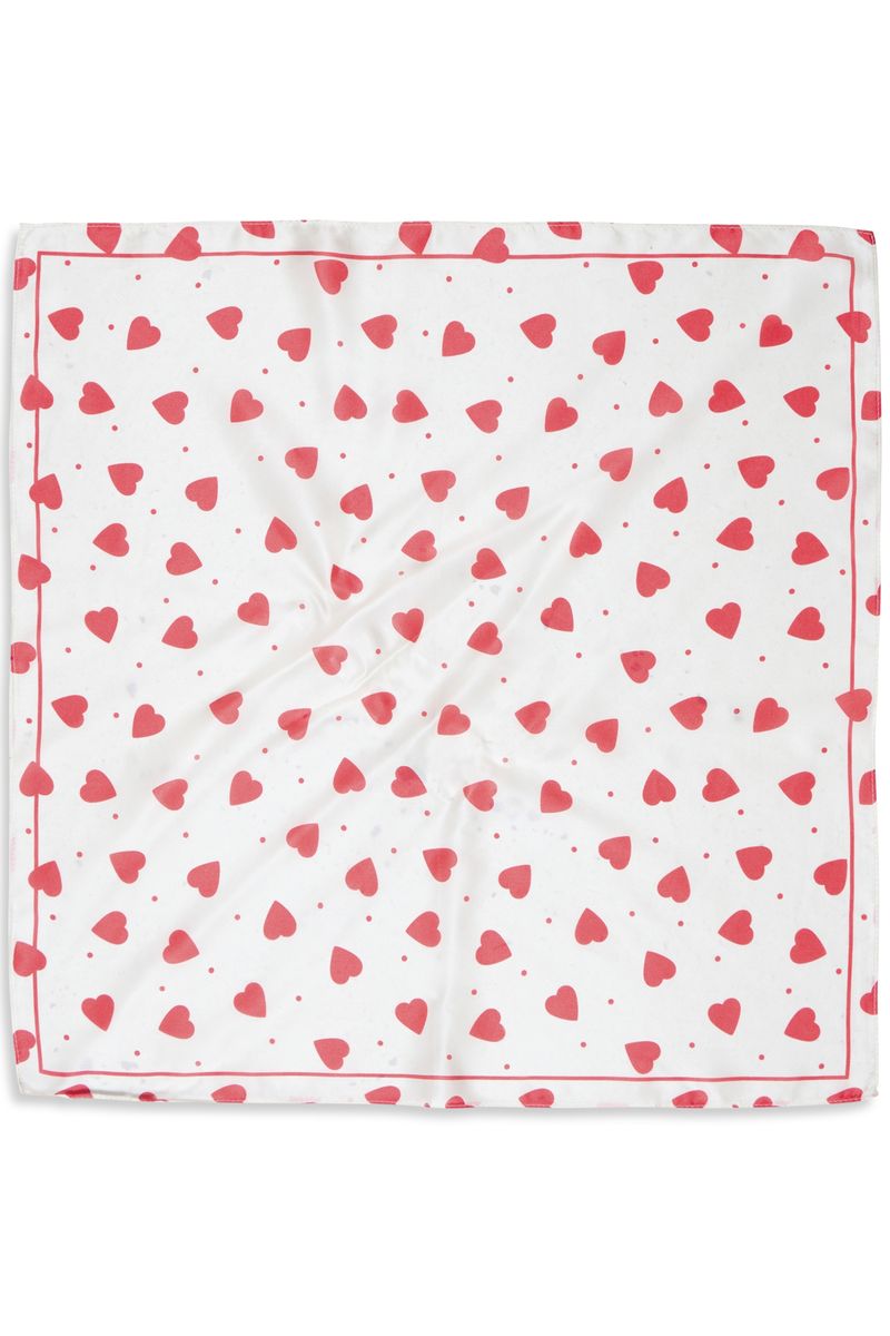 Silkeskjerf hjerte rød