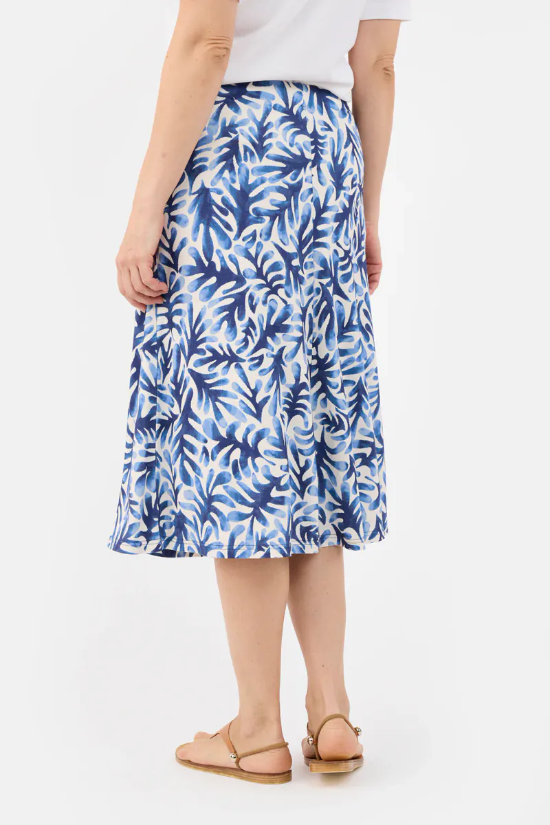 Tonje jersey-skjørt blue print