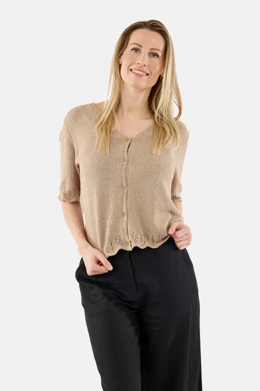 Lisen sommer-cardigan naturbeige