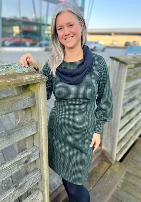 Hovedbilde Anette rutet kjole grønn