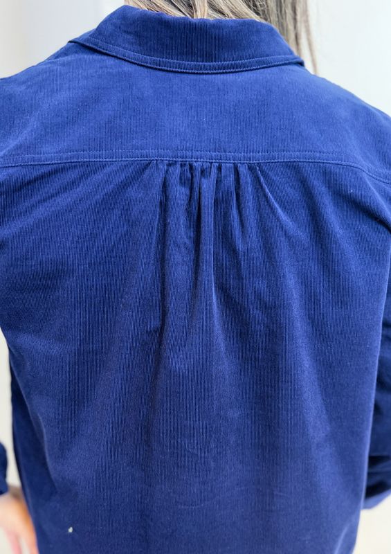 Kjersti storskjorte i cord blå