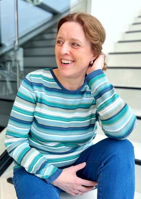 Hovedbilde Lena genser Malakitt stripe