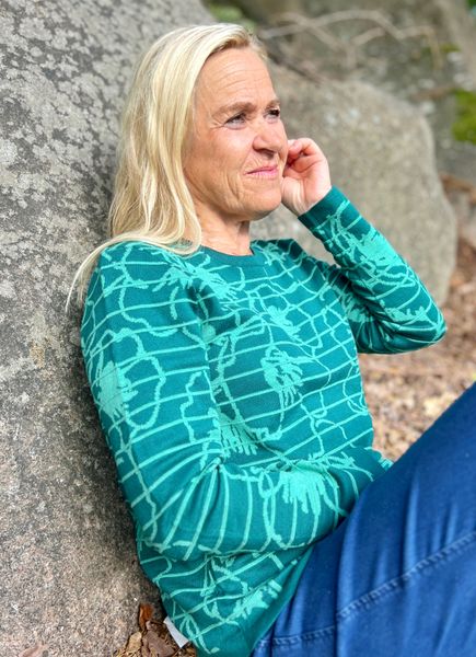 Hovedbilde Nelly genser grønn flora