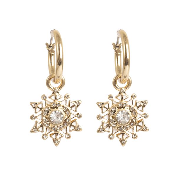Hovedbilde Øreringer m/ charm, snowflake gull