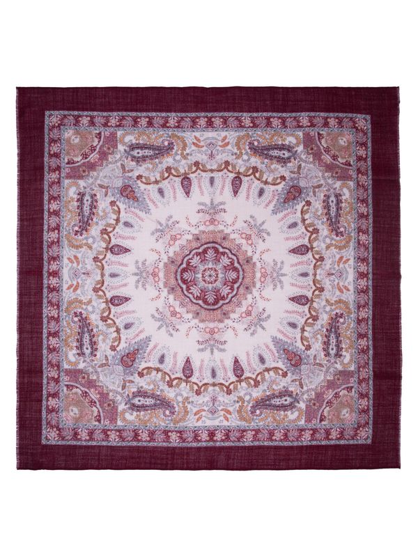 Ull skjerf vinrød paisley