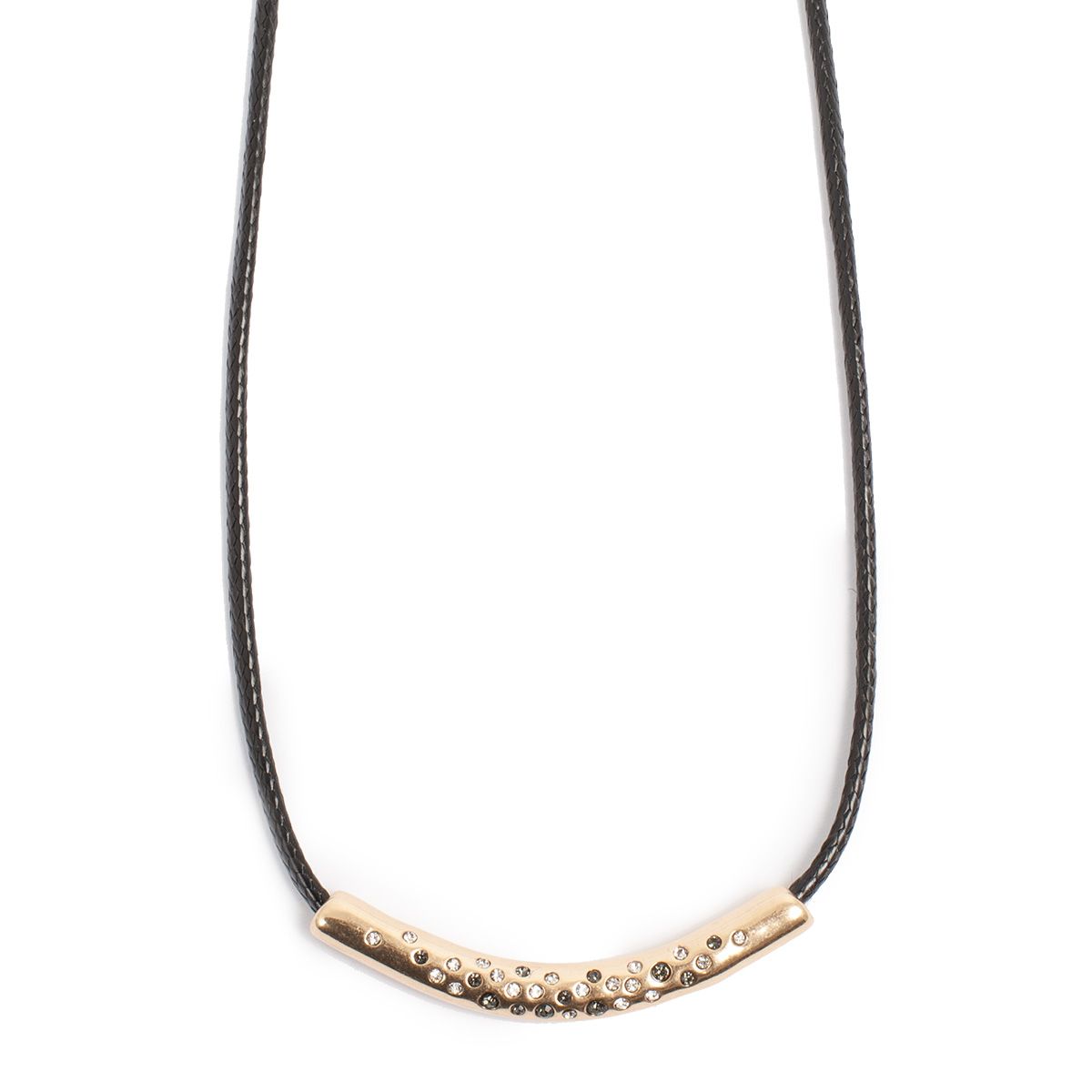 Kort kjede med cord- gull/sort