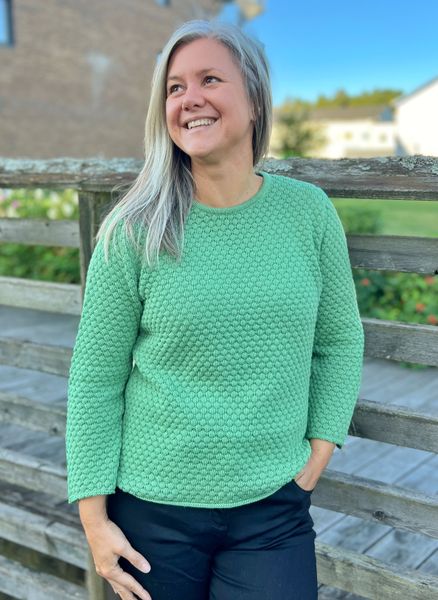 Hovedbilde Kristin bomull-genser grønn boble