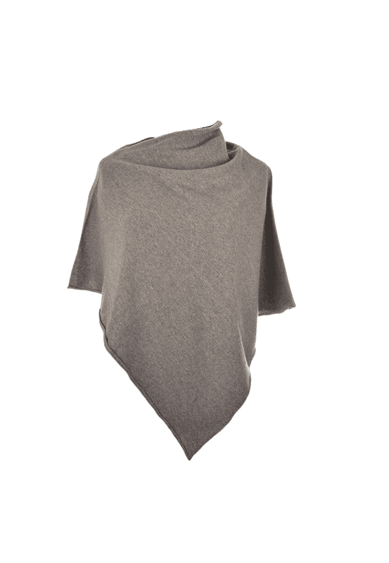 Poncho med ull naturfarget