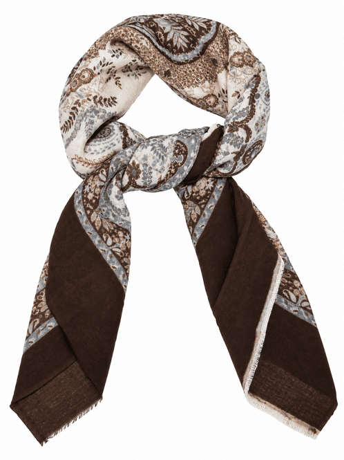 Hovedbilde Ullskjerf paisley brun