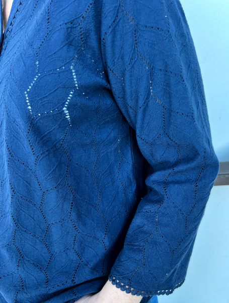 Hovedbilde Lisen bomullstopp marineblå