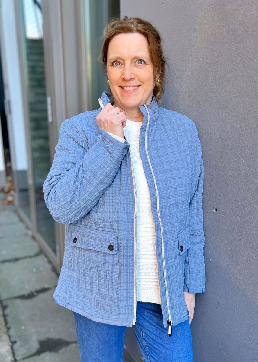 Freia jakke quilted blue