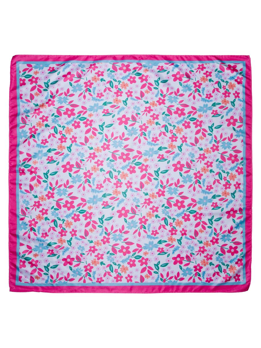 Skjerf blomstereng rosa
