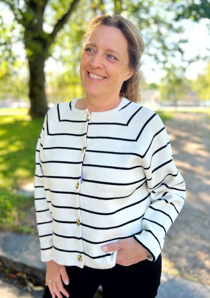 Hovedbilde Marion cardigan kremhvit stripe