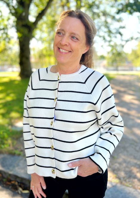 Hovedbilde Marion cardigan kremhvit stripe