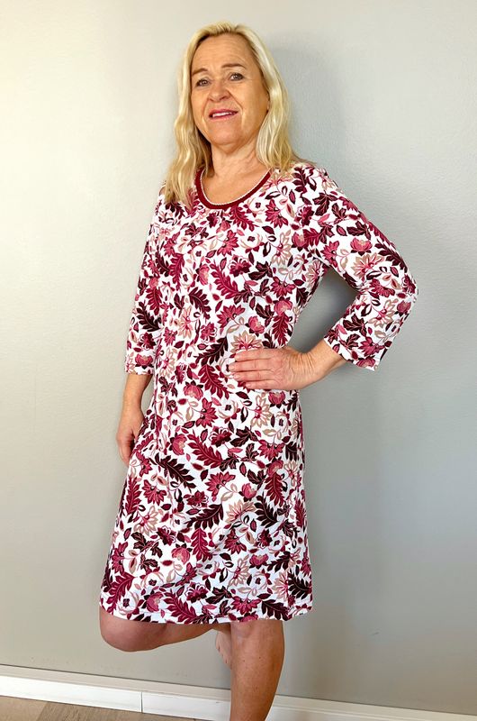 Vibeke nattkjole vinrød